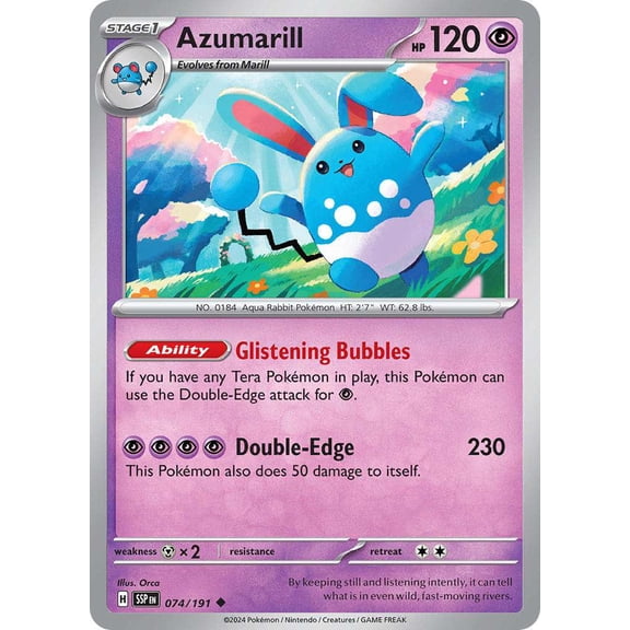 Pokemon Surging Sparks Uncommon Azumarill #74