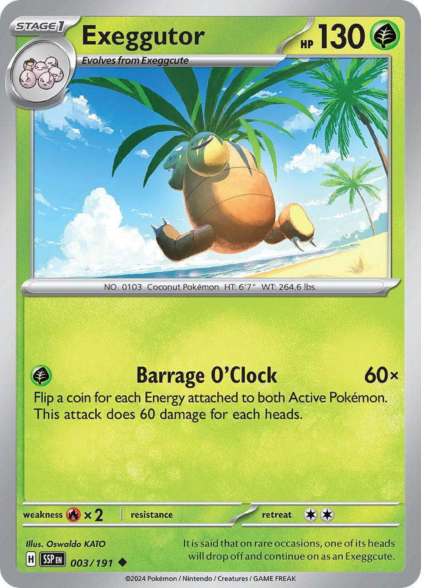 Pokemon Surging Sparks Uncommon Exeggutor #3 Walmart Business