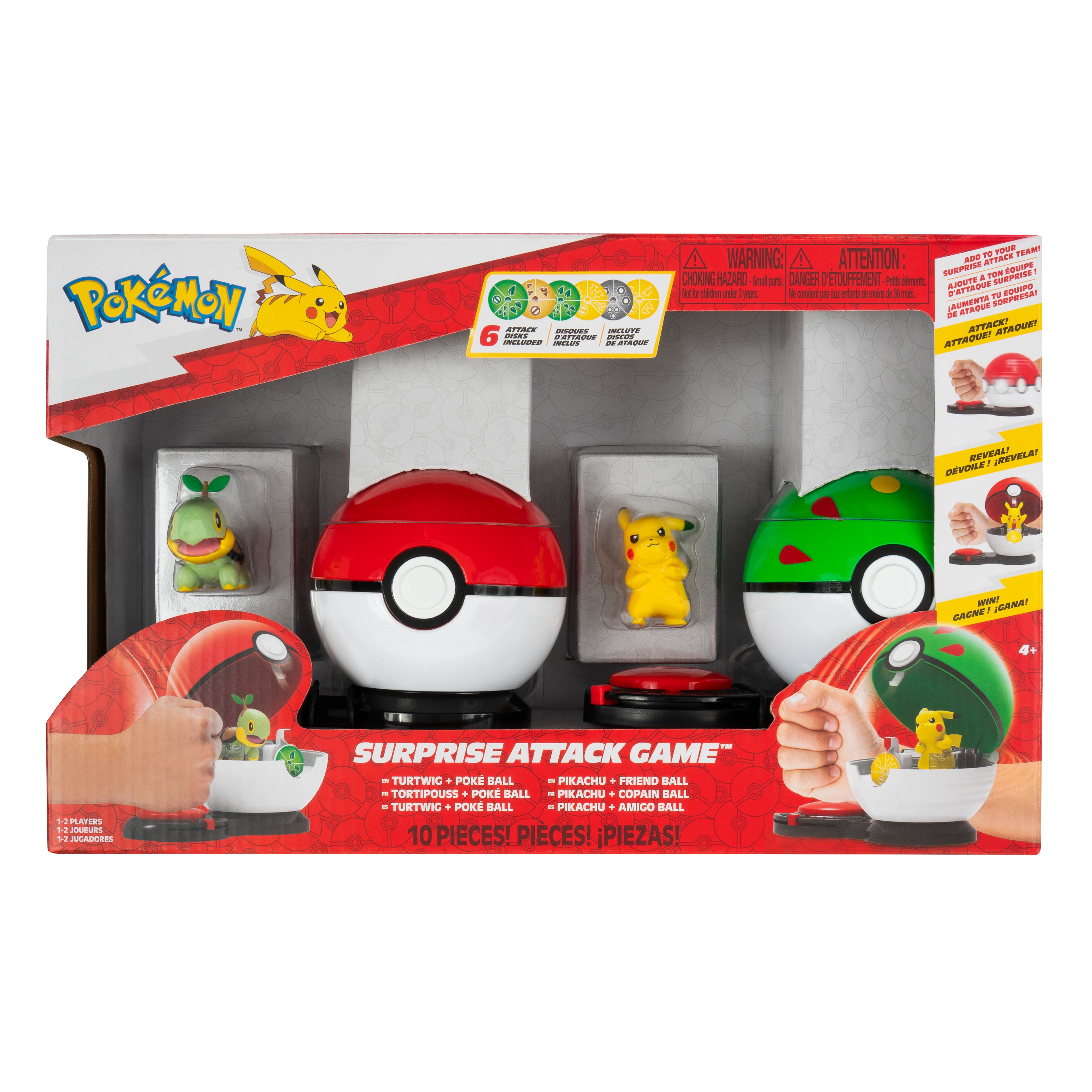 Pokemon Surprise Attack Game Turtwig & Pikachu Collectible with