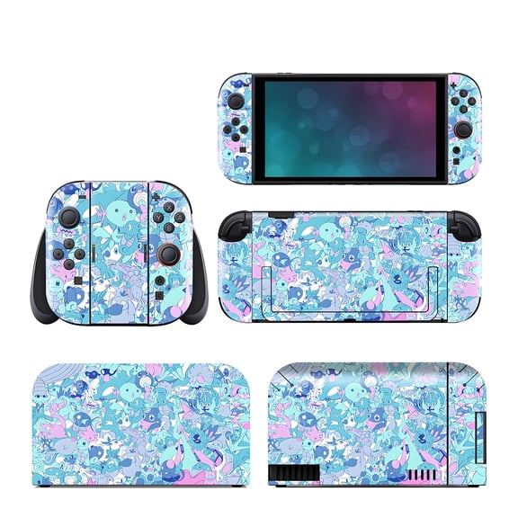 Pokemon Switch 2 Skin Full Set Protective Vinyl Decal Stickers for Switch 2 Console, Joycons, Handle Grips & Dock | No Residue, Anti-Scratch