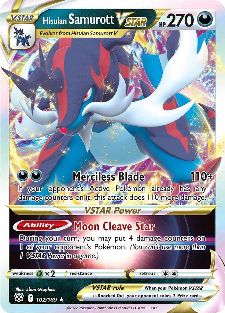 Pokemon Sword & Shield Astral Radiance Rare VSTAR Hisuian Samurott ...