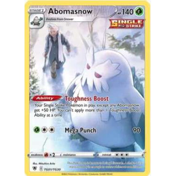 Pokemon Sword & Shield Astral Radiance Ultra Rare Abomasnow TG01 (Trainer Gallery)