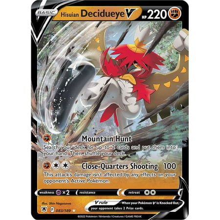 Pokemon Sword & Shield Astral Radiance Ultra Rare Holo Hisuian Decidueye-V #83