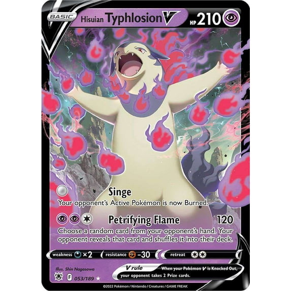Pokemon Sword & Shield Astral Radiance Ultra Rare Holo Hisuian Typhlosion-V #53