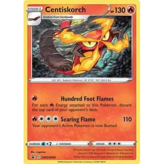 Pokemon Sword & Shield Base Set Cosmos Holo Centiskorch SWSH048