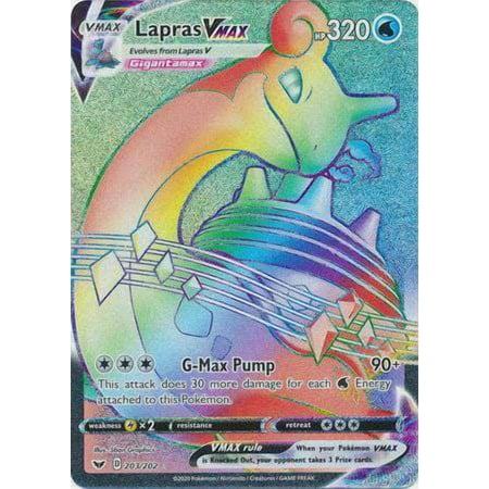Pokemon Sword & Shield Base Set Secret Rare Lapras VMAX #203