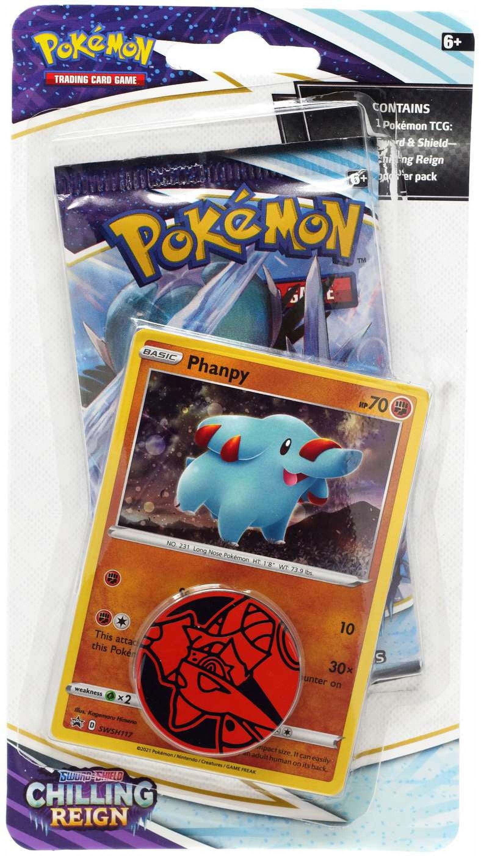 Pokemon Sword & Shield Chilling Reign Phanpy BLISTER Pack (Booster Pack, Promo Card & Coin) - Walmart.com Pokemon Sword & Shield Chilling Reign Phanpy BLISTER Pack (Booster Pack, Promo Card & Coin) - Walmart.com