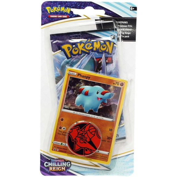 Pokemon Sword & Shield Chilling Reign Phanpy BLISTER Pack (Booster Pack, Promo Card & Coin)