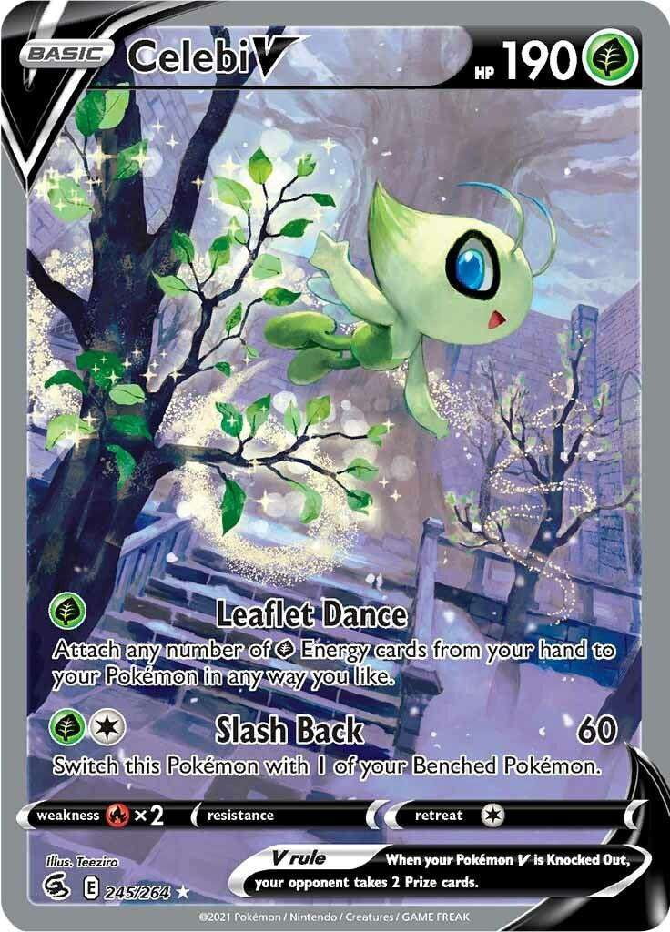 Pokemon Sword & Shield Fusion Strike Ultra Rare Celebi V #245 (Full Art)