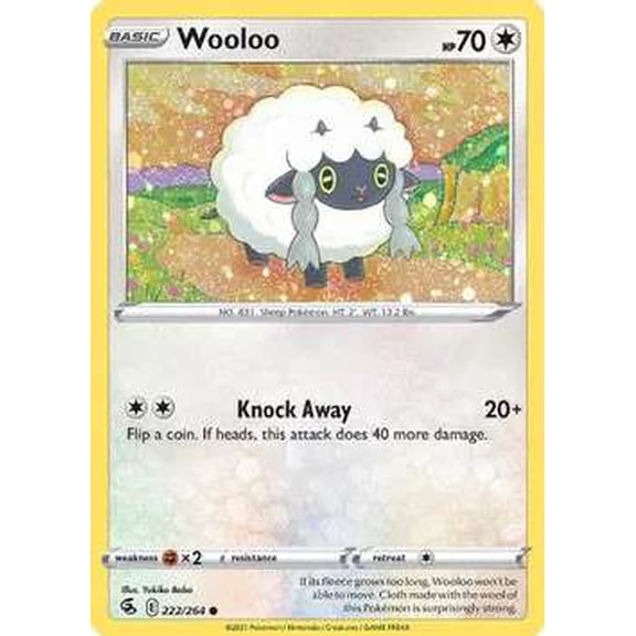 Pokemon Sword & Shield Fusion Strike Common Wooloo #222 [Cosmos Holo]