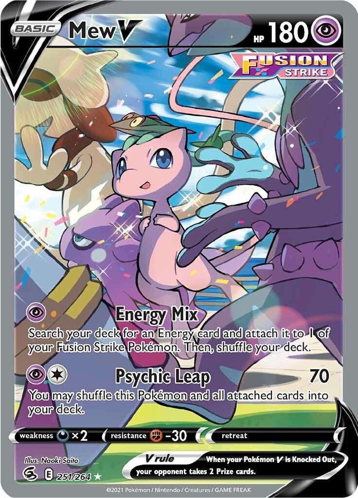 Pokemon Sword & Shield Fusion Strike Ultra Rare Mew V #251 (Alternate Full Art)