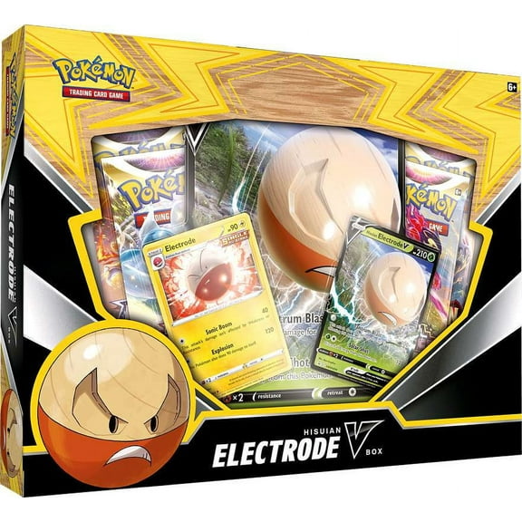 Pokemon Sword & Shield Hisuian Electrode V Box (4 Booster Packs, 2 Foil Cards, Oversize Card & More)