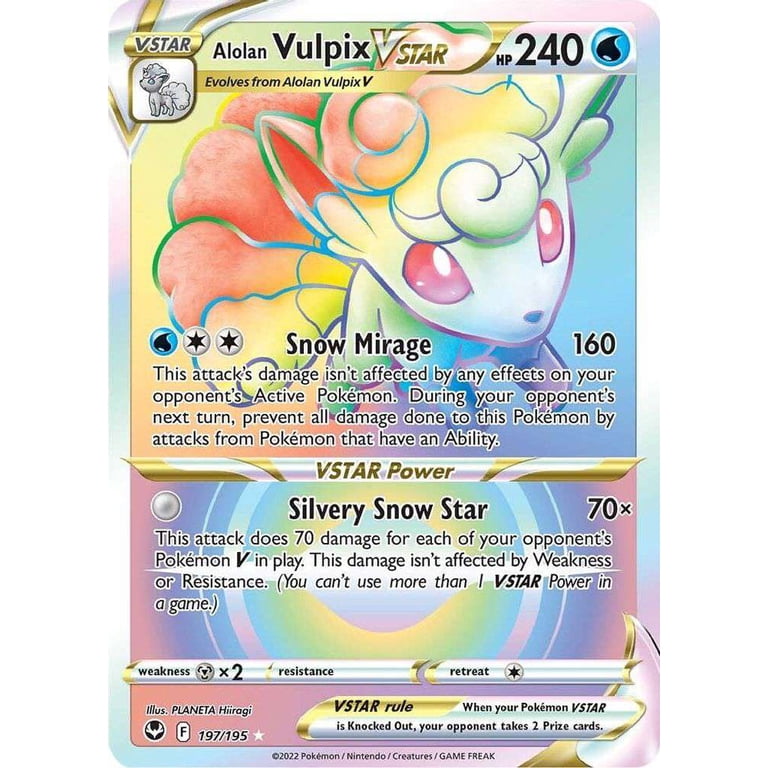 Pokemon Sword & Shield Silver Tempest Secret Rare Alolan Vulpix VSTAR #197 (Secret) - Walmart.com Pokemon Sword & Shield Silver Tempest Secret Rare Alolan Vulpix VSTAR #197 (Secret) - Walmart.com