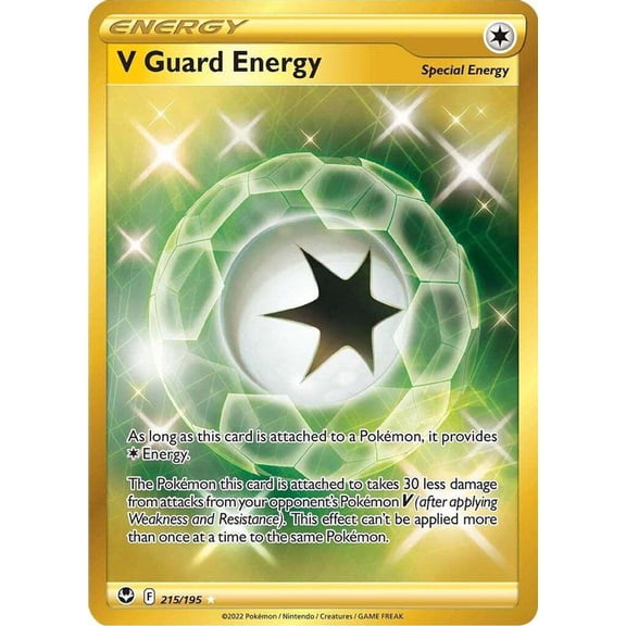 Pokemon Sword & Shield Silver Tempest Secret Rare V Guard Energy #215 (Secret)