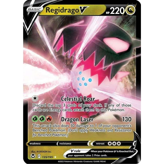Pokemon Sword & Shield Silver Tempest Ultra Rare Regidrago V #135