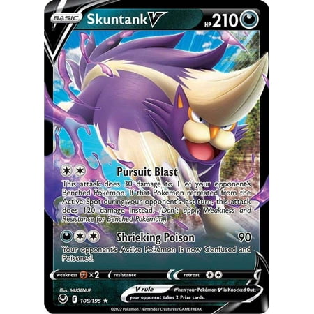 Pokemon Sword & Shield Silver Tempest Ultra Rare Skuntank V #108