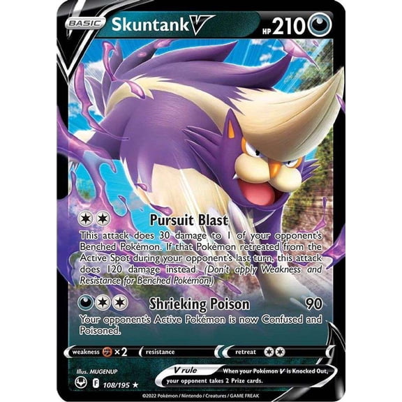 Pokemon Sword & Shield Silver Tempest Ultra Rare Skuntank V #108