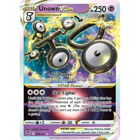 Pokemon Sword & Shield Silver Tempest Ultra Rare Unown VSTAR #66