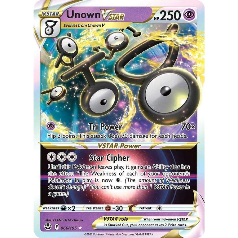 Pokemon Sword & Shield Silver Tempest Ultra Rare Unown VSTAR #66 -  Walmart.com