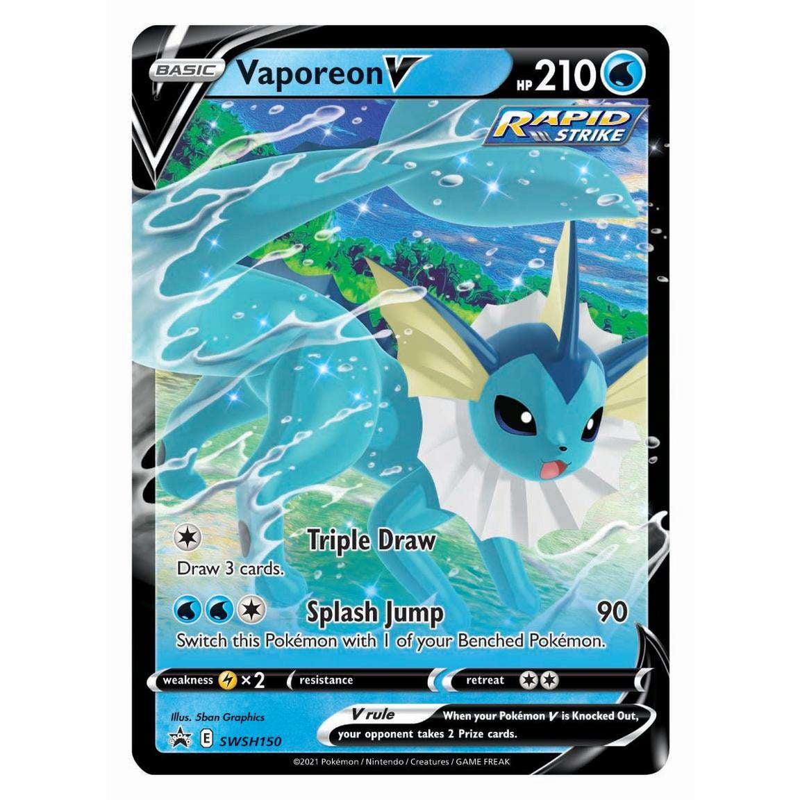 Pokemon Sword & Shield Vaporeon V Single Promo Card - Walmart.com