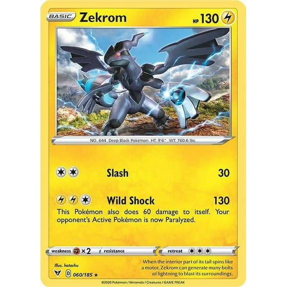 Pokemon Sword & Shield Vivid Voltage Holo Rare Rare Holo Zekrom #60