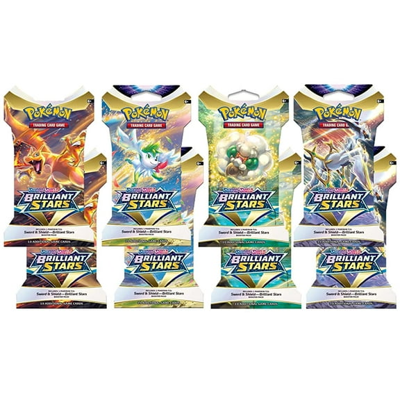 Pokemon Sword and Shield Brilliant Stars Sleeved Box Boosters - 8 booster packs!