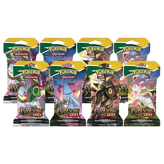 Pokemon Sword and Shield Evolving Skies (8) Sleeved Booster Packs Sealed