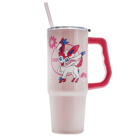 Pokemon Sylveon & Type 30oz Stainless Steel Tumbler with Handle and Straw