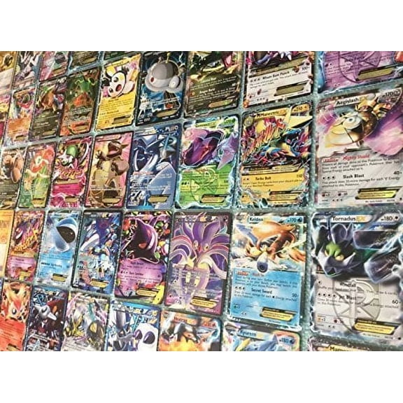 Pokemon TCG: 100 Card Lot Rare, Common, Unc, Holo with 2 Ex Cards