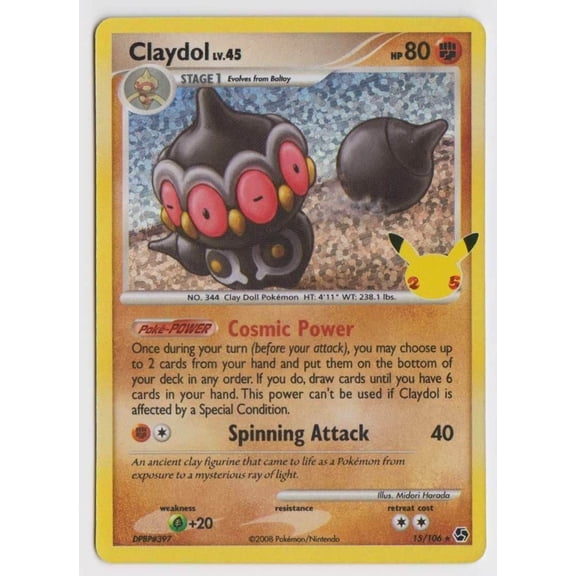 Pokemon TCG Celebrations Classic Collection Claydol Holo Rare #15/106 English Trading Card