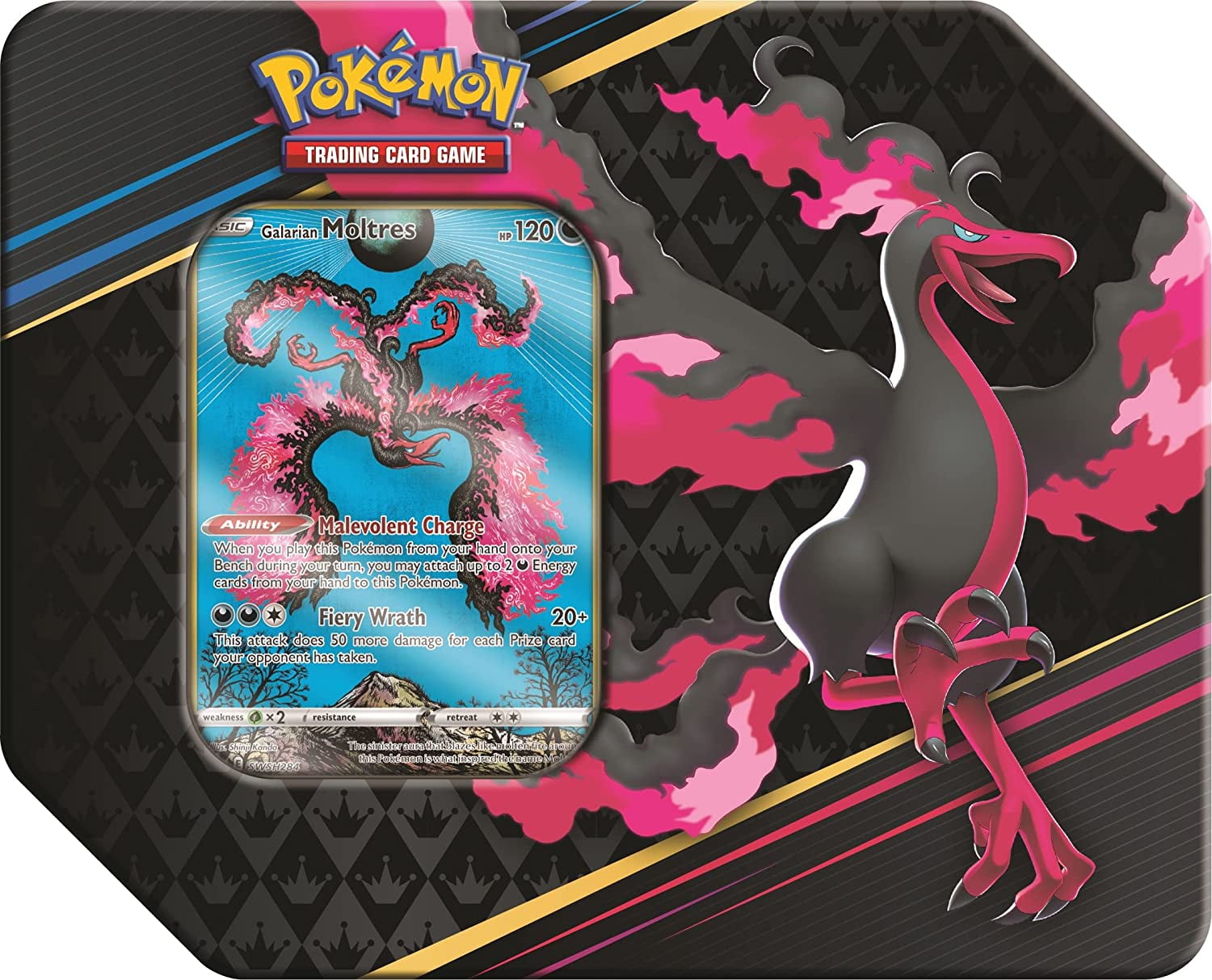 Pokemon TCG: Crown Zenith Tin – Galarian Moltres (1 Foil Card & 5 Booster  Packs) 