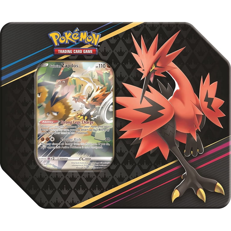 Pokemon TCG: Crown Zenith Tin  Galarian Zapdos with 1 Foil Card & 5  Booster Packs - Walmart.com