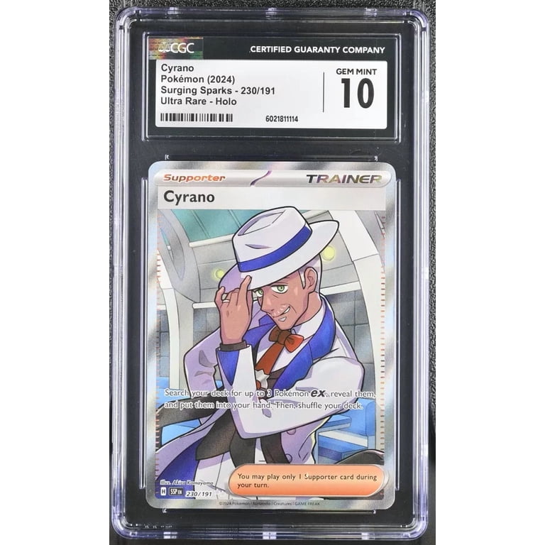 Pokemon TCG Cyrano 230/191 Sv08: Surging Sparks Holo CGC Gem Mint 10 -  Walmart.com