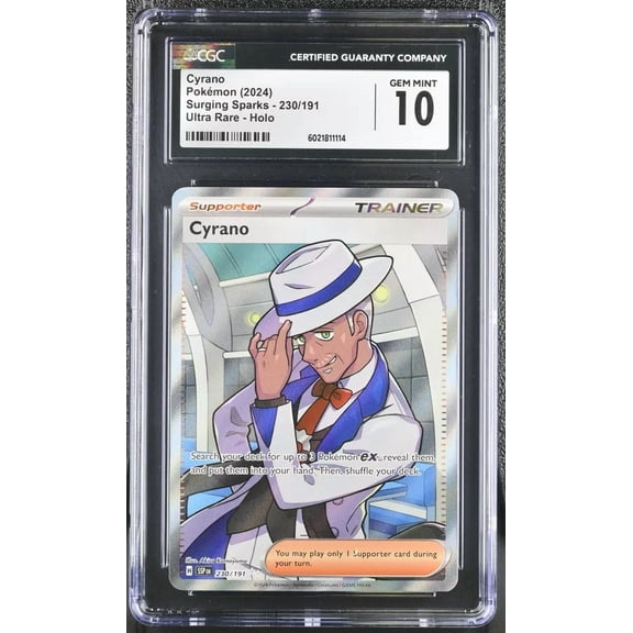 Pokemon TCG Cyrano 230/191 Sv08: Surging Sparks Holo CGC Gem Mint 10