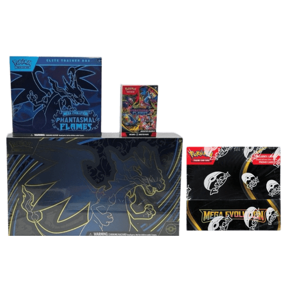 Pokemon TCG: Mega Charizard X ex UPC, Mega Evolution - Phantasmal Flames ETB, Mega Evolution - Phantasmal Flames BB, & Mega Evolution Enhanced Booster Box!