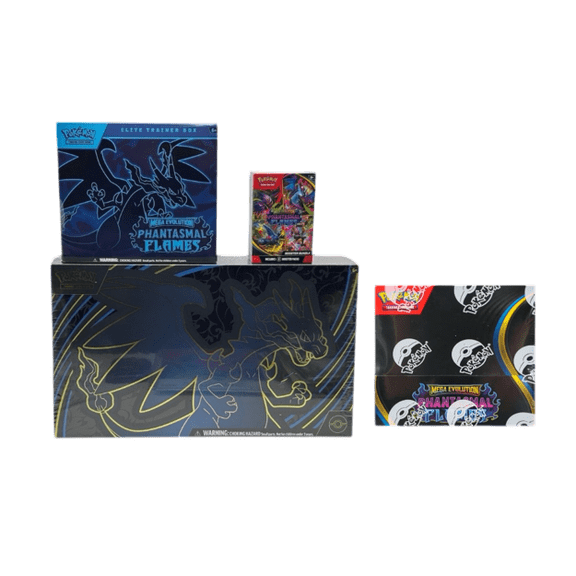 Pokemon TCG: Mega Charizard X ex UPC, Mega Evolution - Phantasmal Flames ETB, Mega Evolution - Phantasmal Flames BB, & Phantasmal Flames Booster Box!