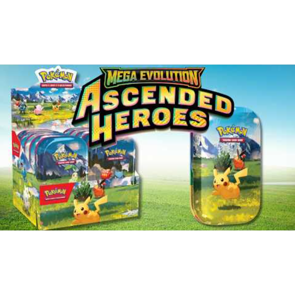 Pokemon TCG - Mega Evolution: Ascended Heroes Sealed Mini Tin Display Box! (10 Tins)