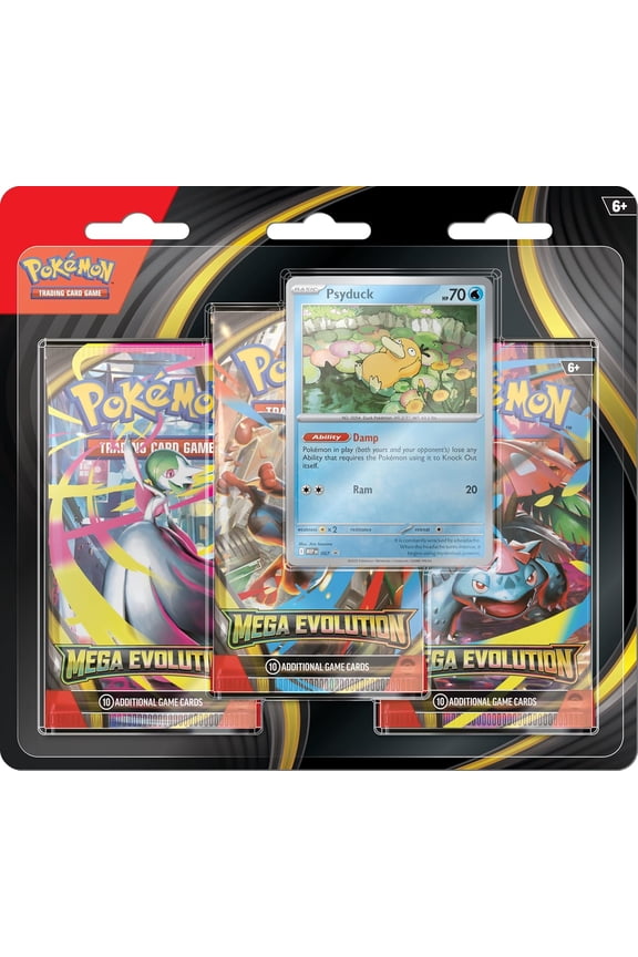 Mega Evolution Psyduck Promo Pokemon TCG Booster 3-Pack