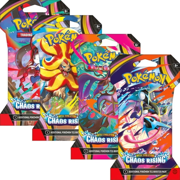 Pokemon TCG: Mega Evolutions - Chaos Rising Sleeved Booster Pack Lot - 8 Packs (80 Cards)