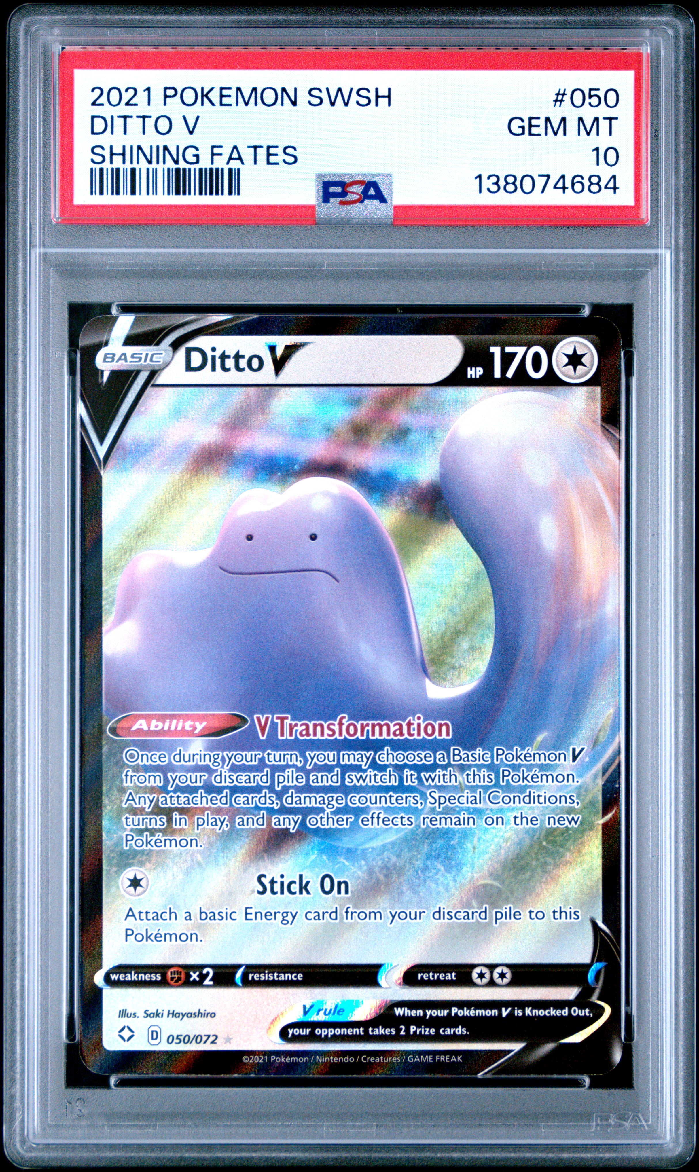 ditto v pokemon card SV118/SV122 Full Art Holo Rare Shining Fates CTKollectables have for your premier collection. Ditto V, Ditto VMAX, Crobat