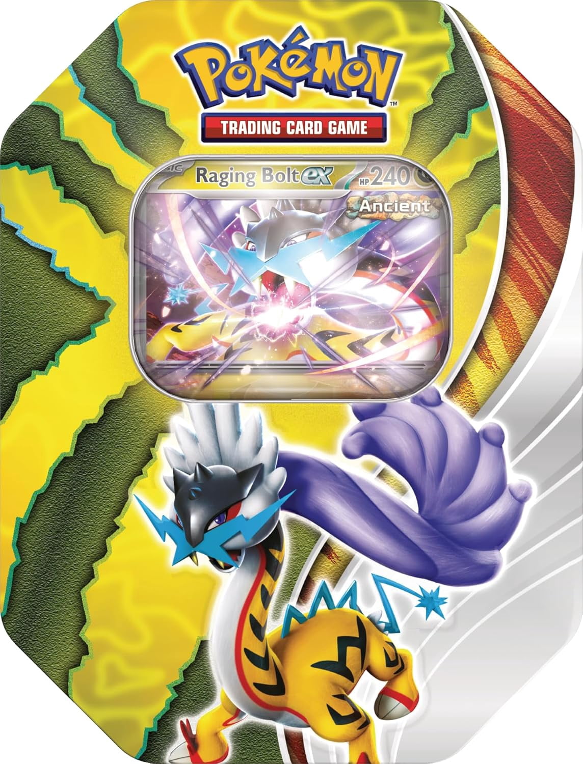Pokemon Raging Bull Promo Pokemon TCG: Paradox Destinies Tin - Raging Bolt ex (1 Foil Promo Card ...