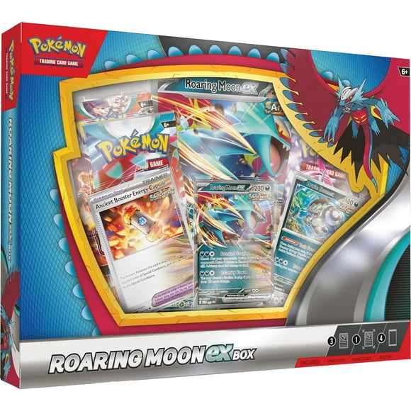 Pokemon TCG: Roaring Moon ex Box (1 Foil Promo Card, 1 Oversize Foil Card & 4 Booster Packs)