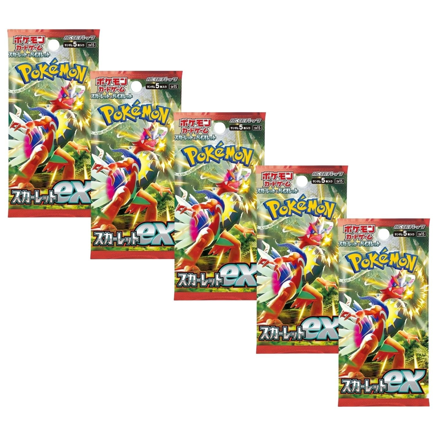 Pokemon TCG SV1S Scarlet & Violet Scarlet Ex Booster Pack 5-Pack Japanese  Version - Walmart.com