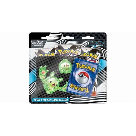 Pokemon Trading Card Game Scarlett Violet 10.5 Black Bolt Tech Sticker Collection 3-Pack Blister