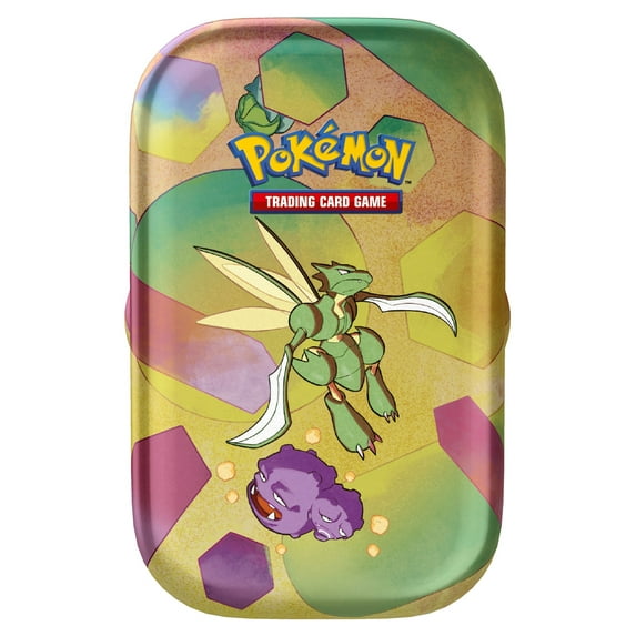 Pokemon TCG: Scarlet & Violet151 Mini Tin Scyther and Weezing (2 Booster Packs, 1 Coin & 1 Art Card)