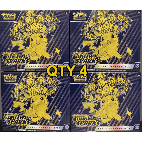 Pokemon TCG: Scarlet & Violet - Surging Sparks Elite Trainer Box! (ETB) QTY 4