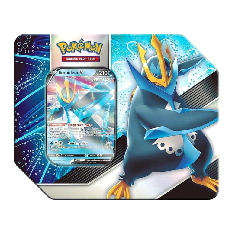 Pokemon TCG Strikers Tin Empoleon V Blue Booster Trading Card Game  Tyranitar - Walmart.com