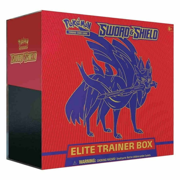 Pokemon TCG: Sword and Shield Elite Trainer Box- Zacian - 8 Boosters | 45 Pokémon TCG Energy cards