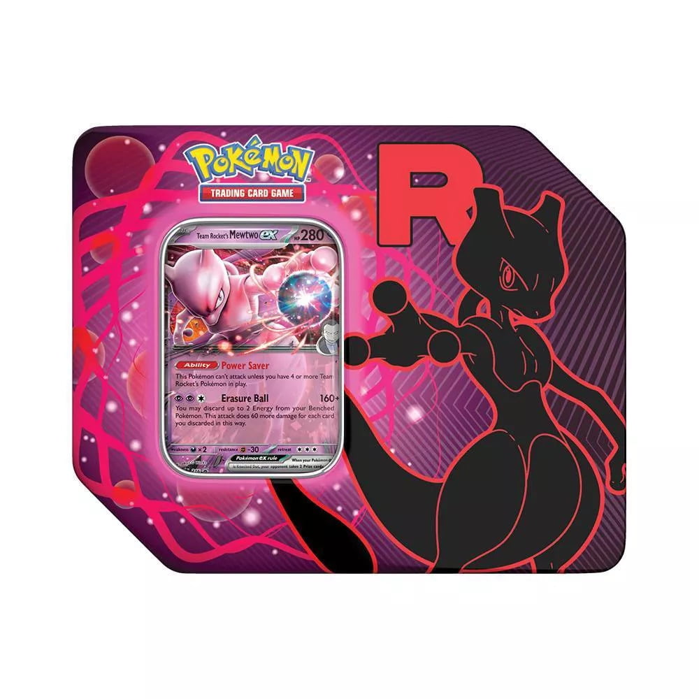 Pokemon TCG: Team Rocket Tin - Mewtwo (5 Packs, Promo Card