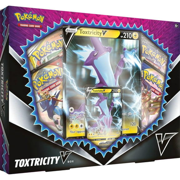 Pokemon TCG: Toxtricity V Box- 1 Foil Card | 4 booster Packs |Oversize Foil of Toxtricity V